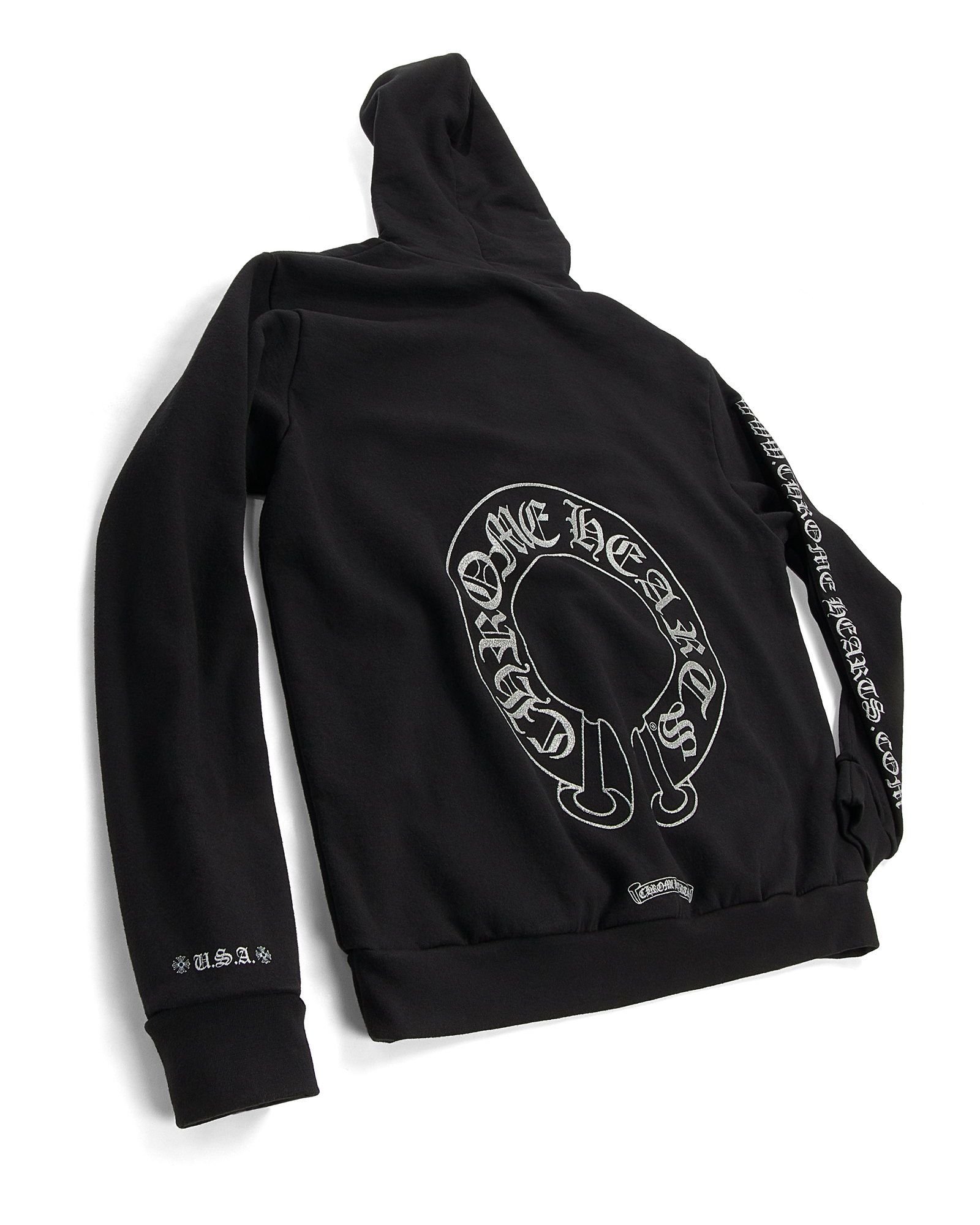 authentic ch silver glitter hoodie - premium designer jewelry front view