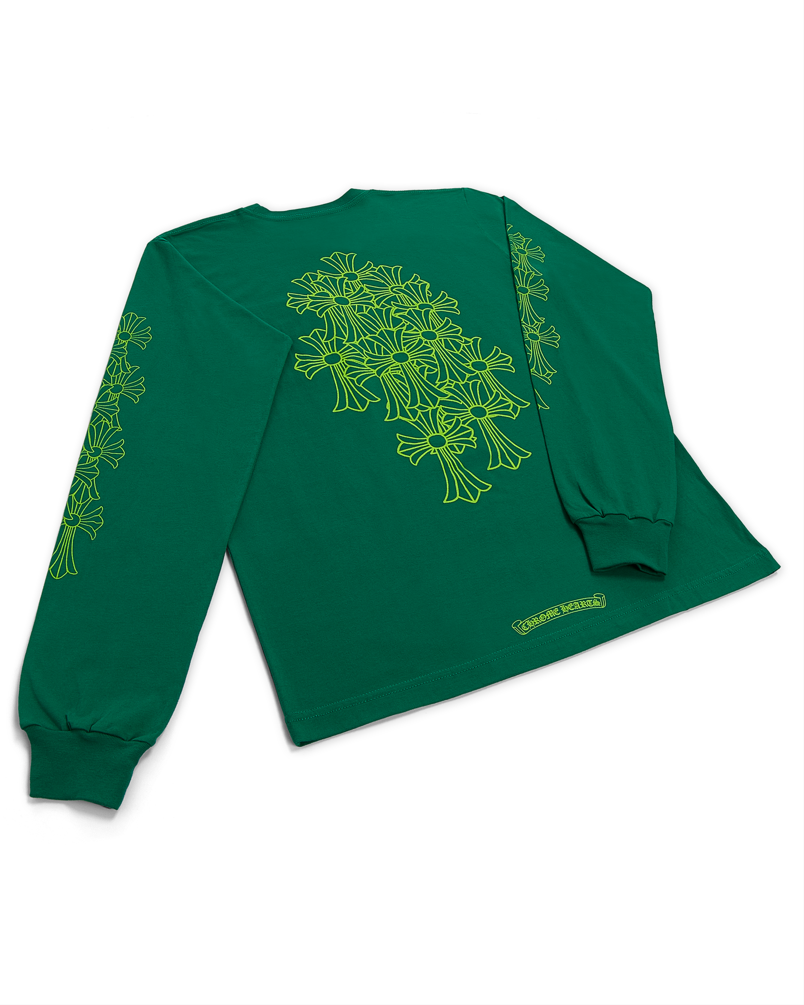 authentic ch cemetery cross long sleeve t-shirt - premium designer jewelry front view