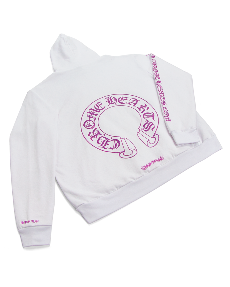 authentic chrome hearts purple glitter hoodie - premium designer jewelry front view