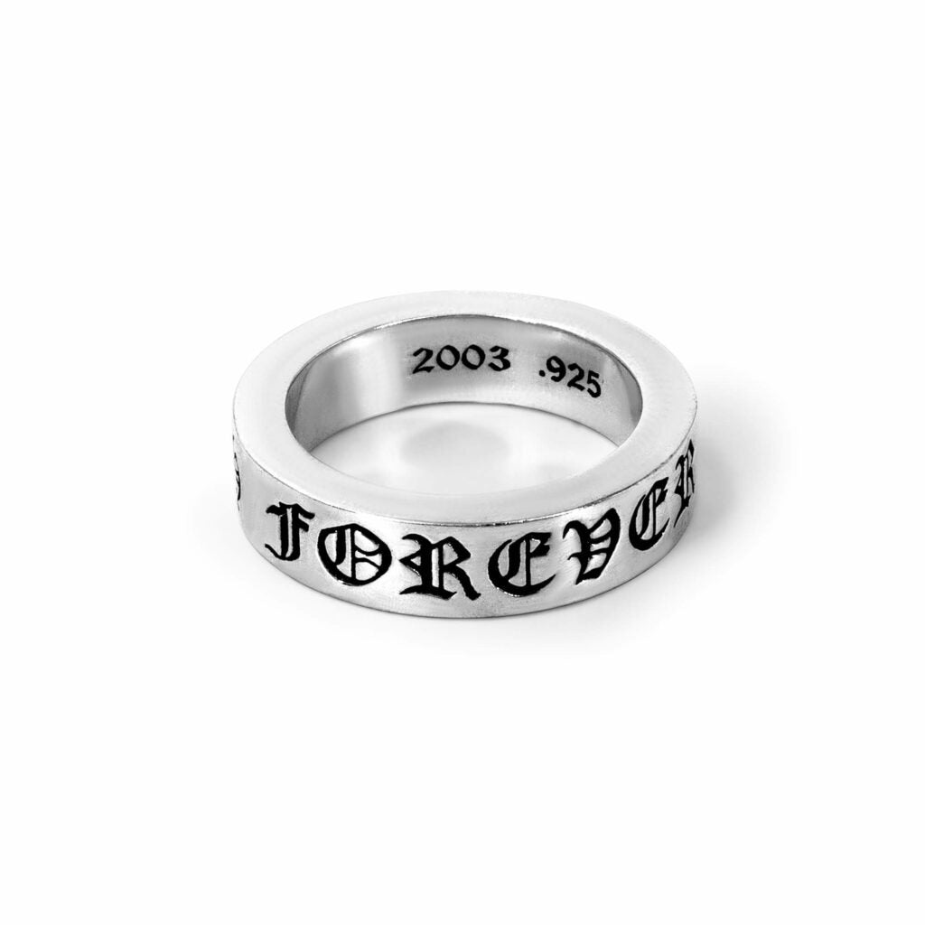 authentic chrome hearts forever ring - premium designer jewelry front view