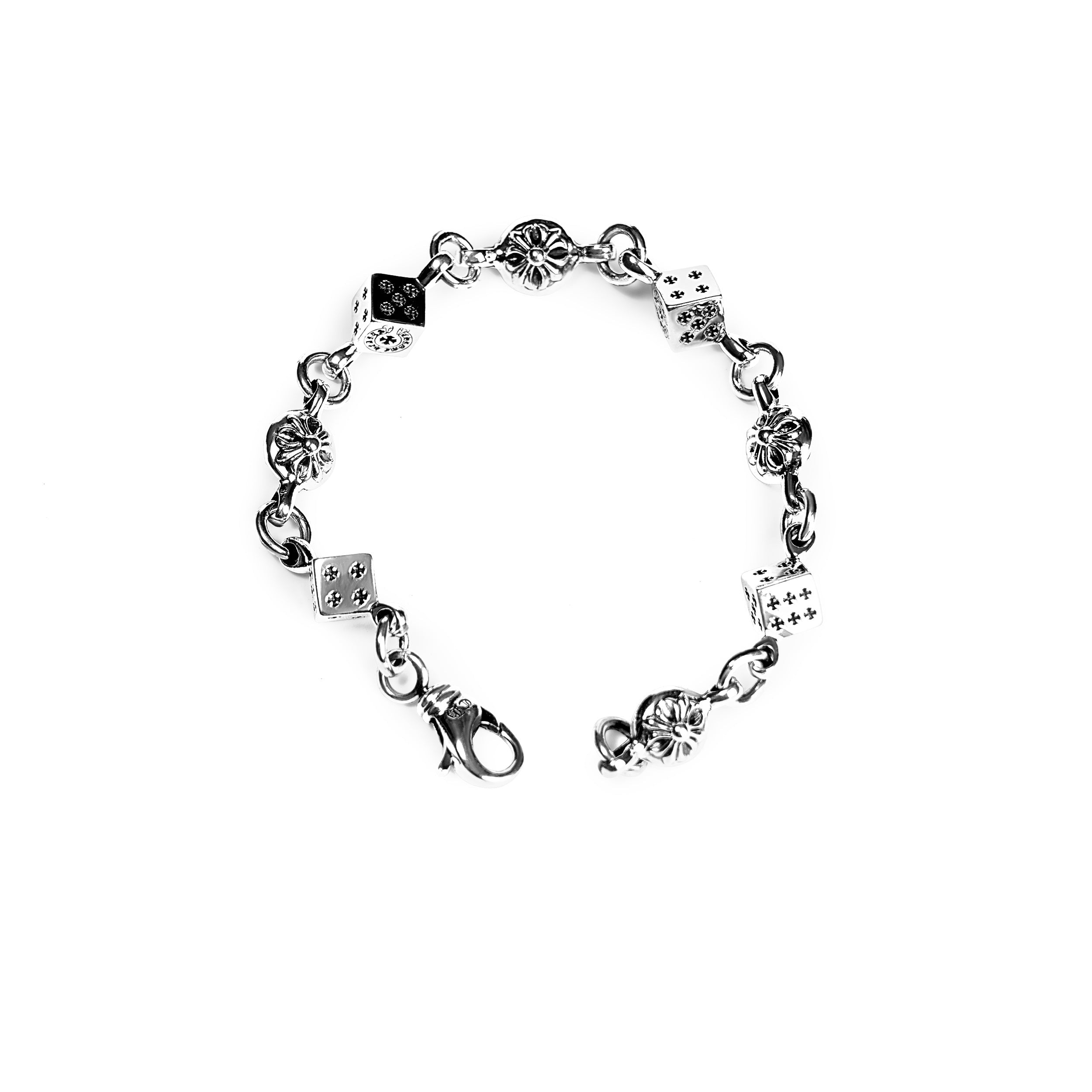authentic chrome hearts dice bracelet - premium designer jewelry front view