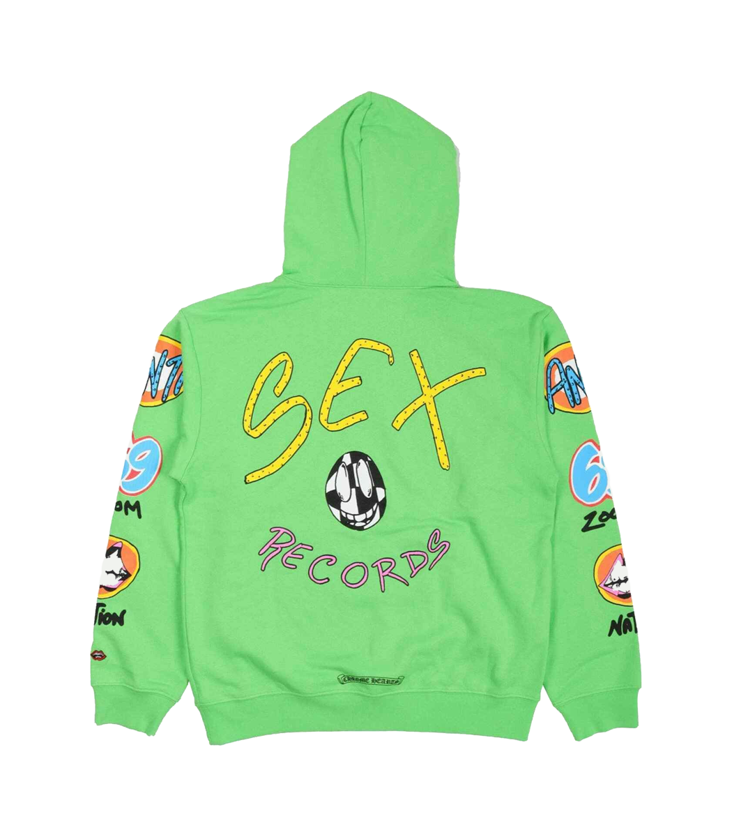 authentic ch matty boy sex records 69 hoodie - premium designer jewelry front view