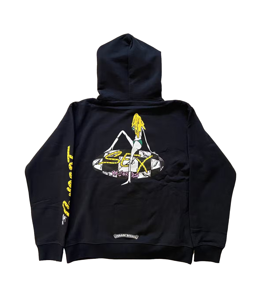 authentic ch matty boy sex records concept hoodie - premium designer jewelry front view