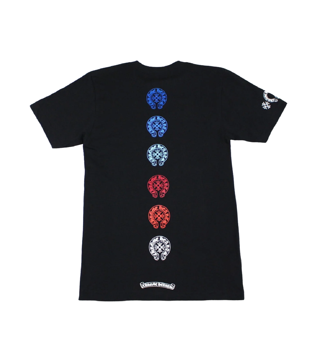 authentic ch multi colored horseshoe straight cross t-shirt - premium designer jewelry front view