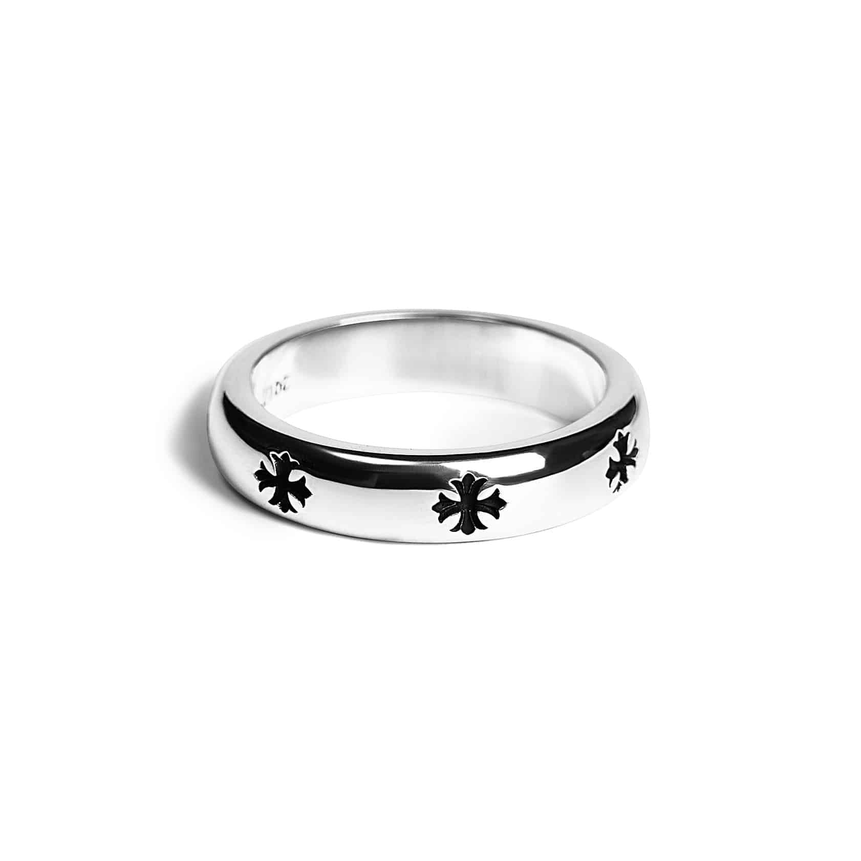 authentic ch plus band ring - premium designer jewelry front view