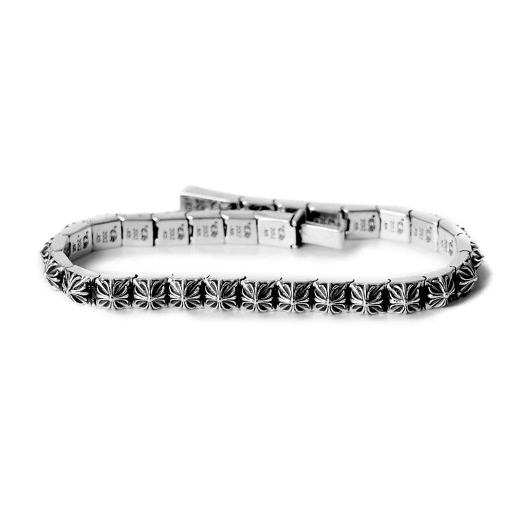 authentic ch plus pyramid link bracelet - premium designer jewelry front view