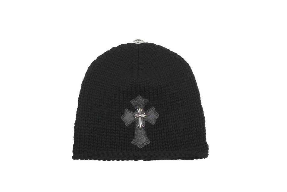 authentic chrome hearts cashmere beanie - premium designer jewelry front view