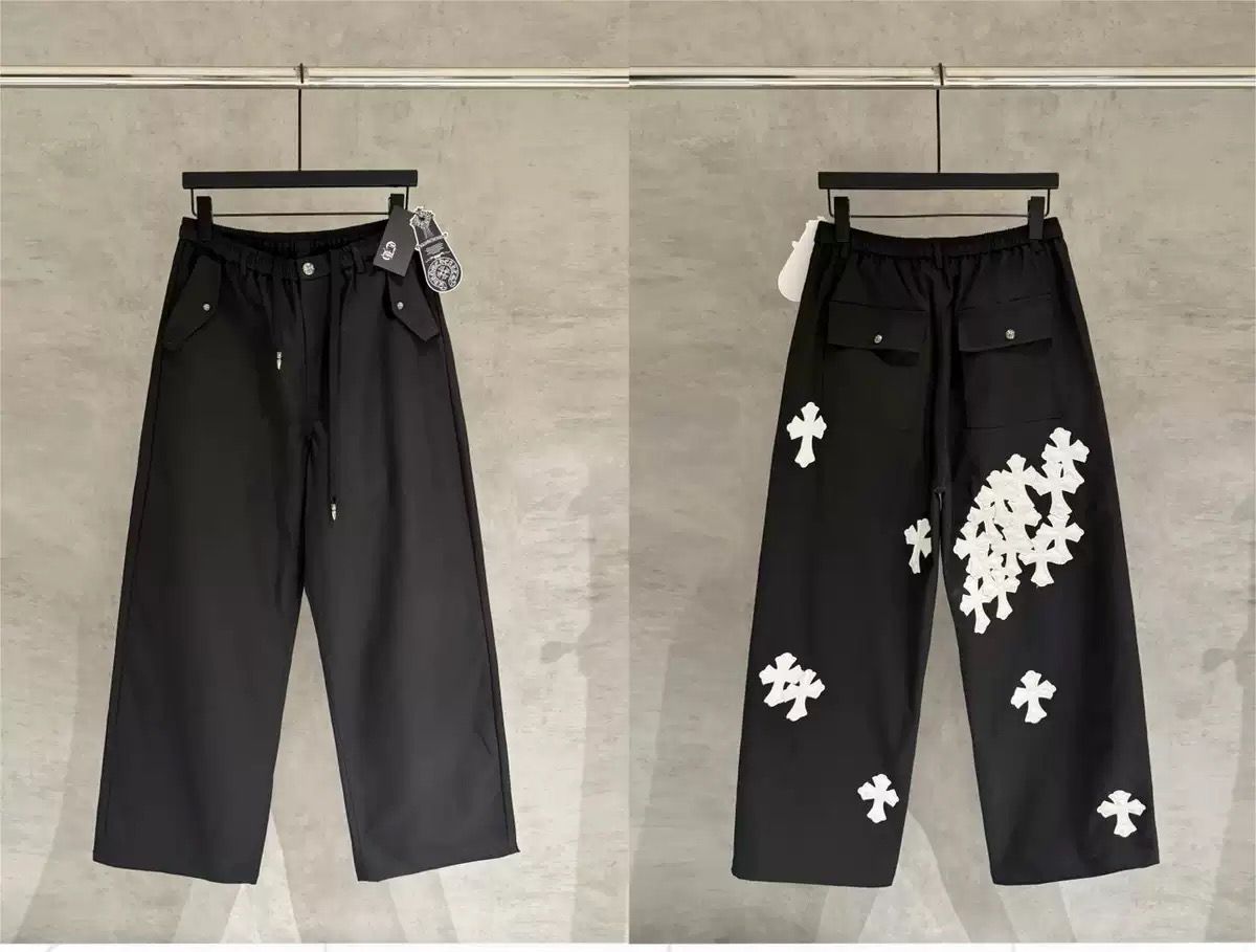 authentic chrome hearts baggy jeans - premium designer jewelry front view