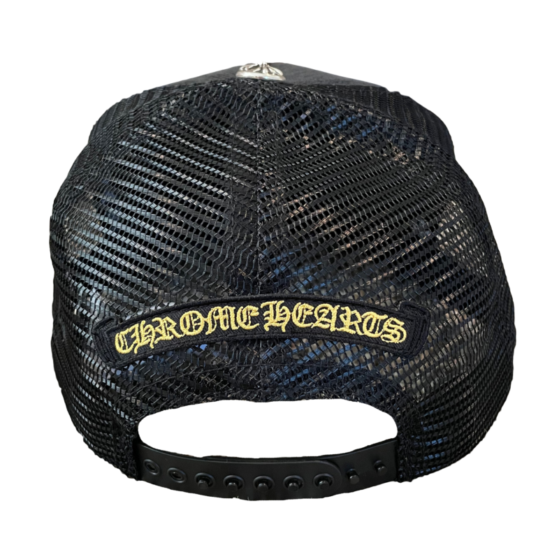 authentic chrome hearts ch hollywood corduroy trucker hat - premium designer jewelry front view
