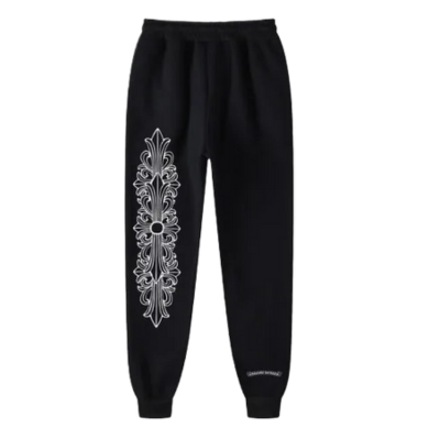 authentic chrome hearts cross pattern sweatpants - premium designer jewelry front view