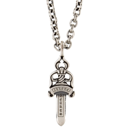 authentic chrome hearts dagger necklace - premium designer jewelry front view
