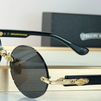 authentic chrome hearts deep iii sunglasses - premium designer jewelry front view