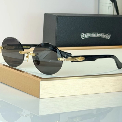 authentic chrome hearts deep iii sunglasses - premium designer jewelry front view