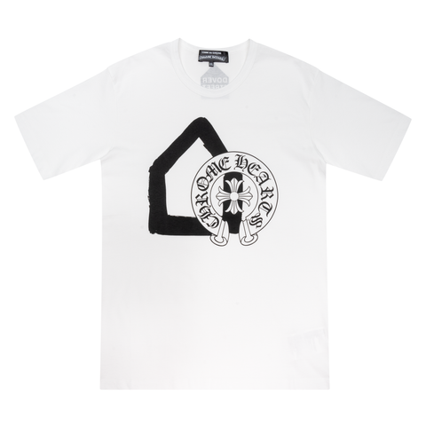 authentic chrome hearts dover street market ginza tee – white - premium designer jewelry front view