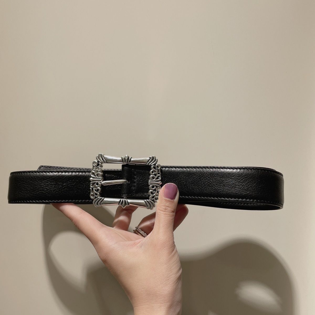 authentic chrome hearts filigree belt - premium designer jewelry front view