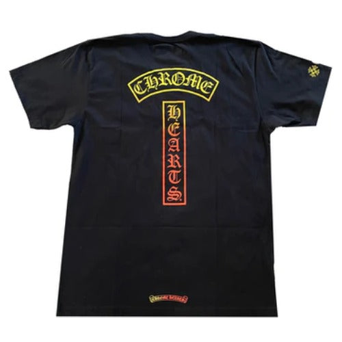authentic chrome hearts gradient logo t-shirt - premium designer jewelry front view