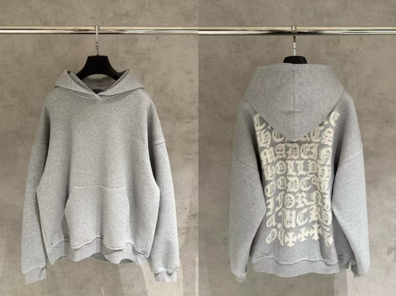 Chrome Hearts Gray Embroidery Back Hoodie - Chrome Hearts