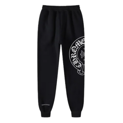 authentic chrome hearts horse shoes logo sweatpants - premium designer jewelry front view