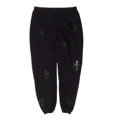 Chrome Hearts Leather Cross Patch Sweatpants - Chrome Hearts