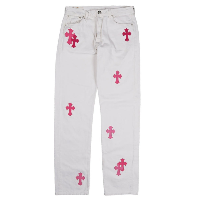 authentic chrome hearts levi’s cross patch denim - premium designer jewelry front view
