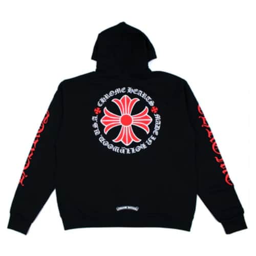 authentic chrome hearts made in hollywood cross zip up hoodie - premium designer jewelry front view