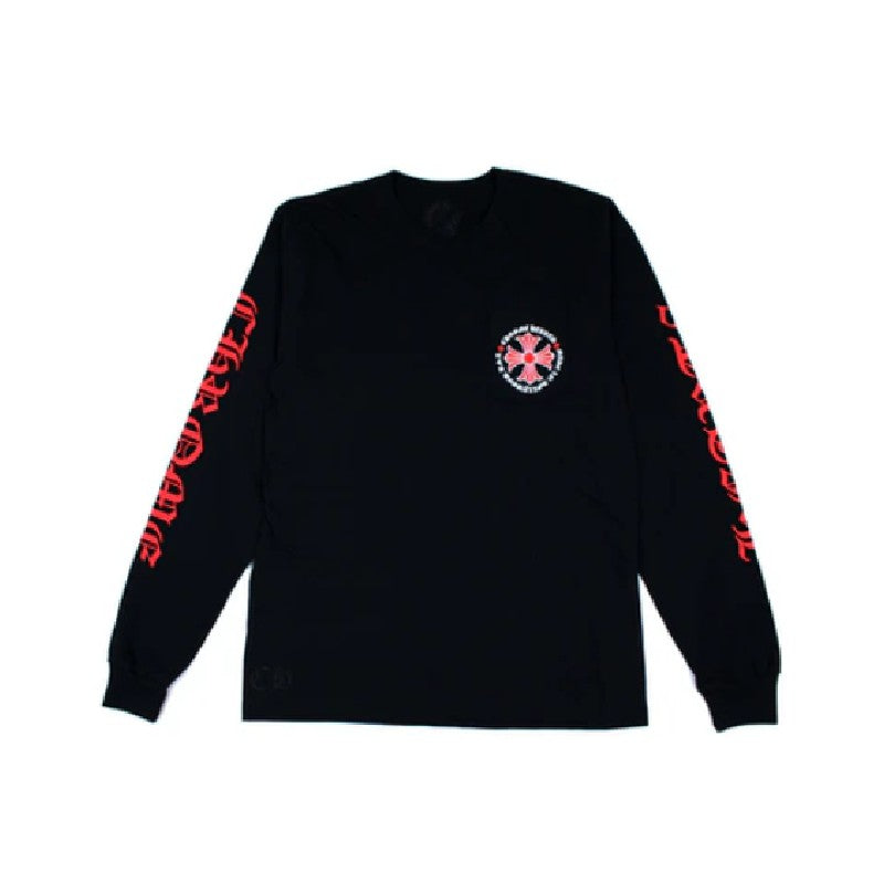authentic chrome hearts made in hollywood plus cross l s sweatshirts - premium designer jewelry front view