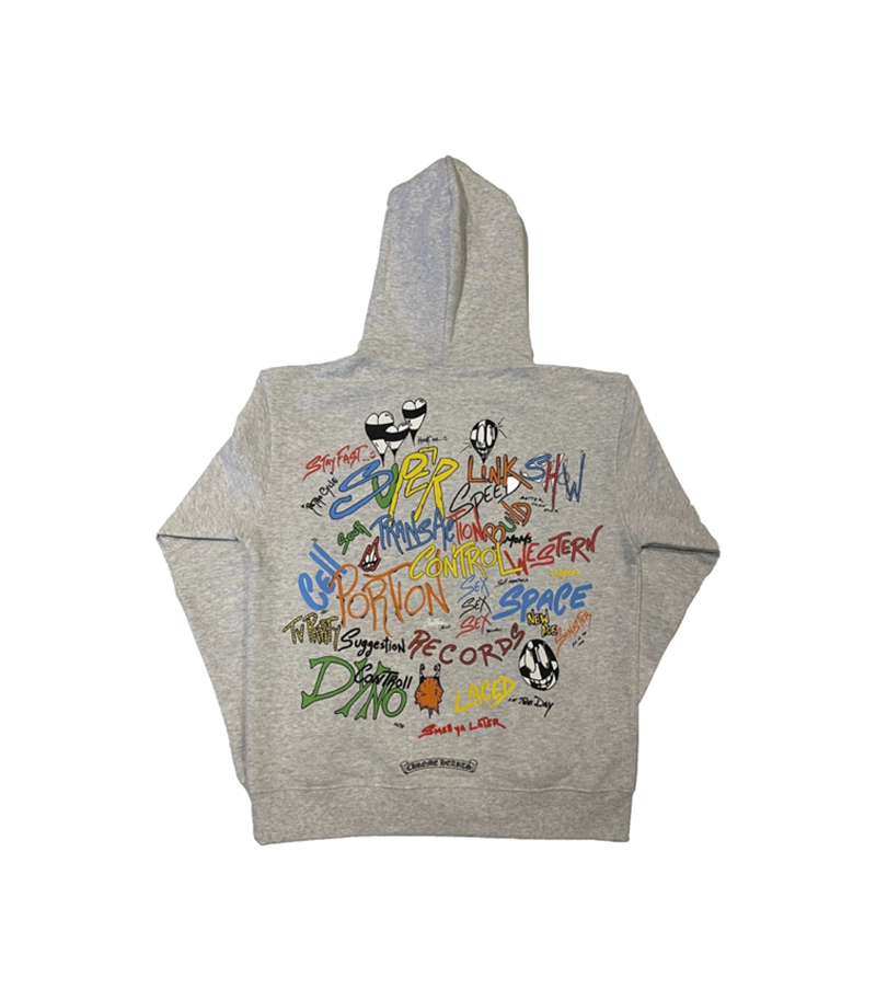 authentic chrome hearts hearts matty boy brain hoodie - premium designer jewelry front view