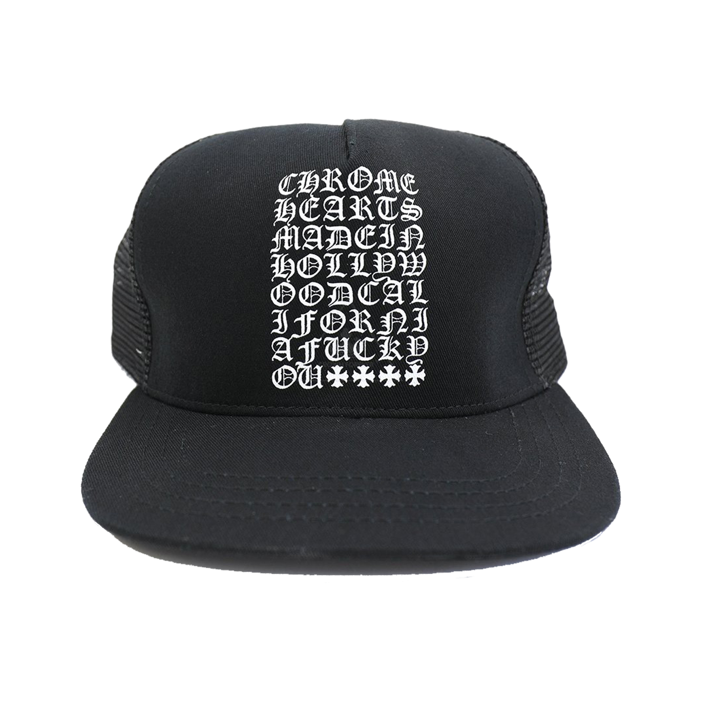 authentic chrome hearts matty boy chomper leather hat - premium designer jewelry front view