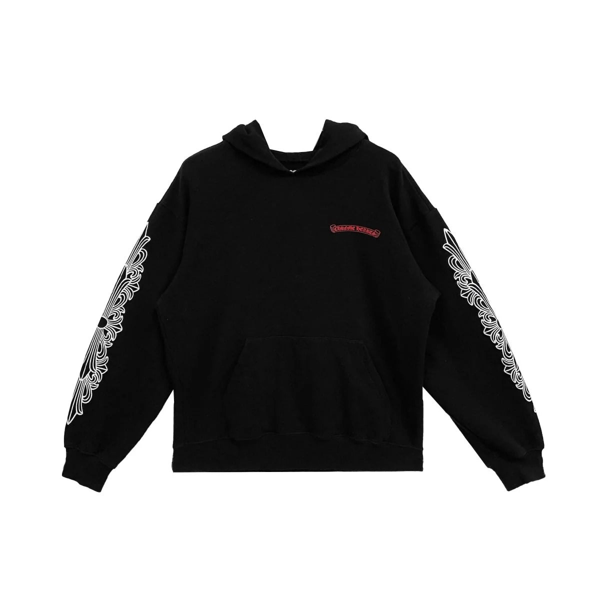 authentic chrome hearts matty boy floral chomper pullover hoodie - premium designer jewelry front view
