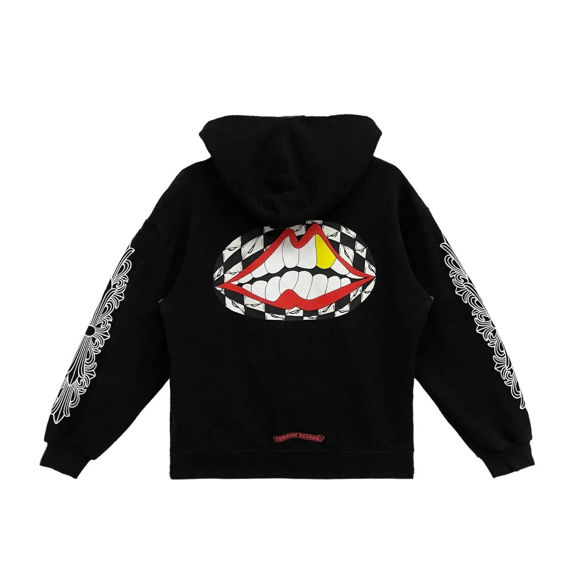 authentic chrome hearts matty boy floral chomper pullover hoodie - premium designer jewelry front view