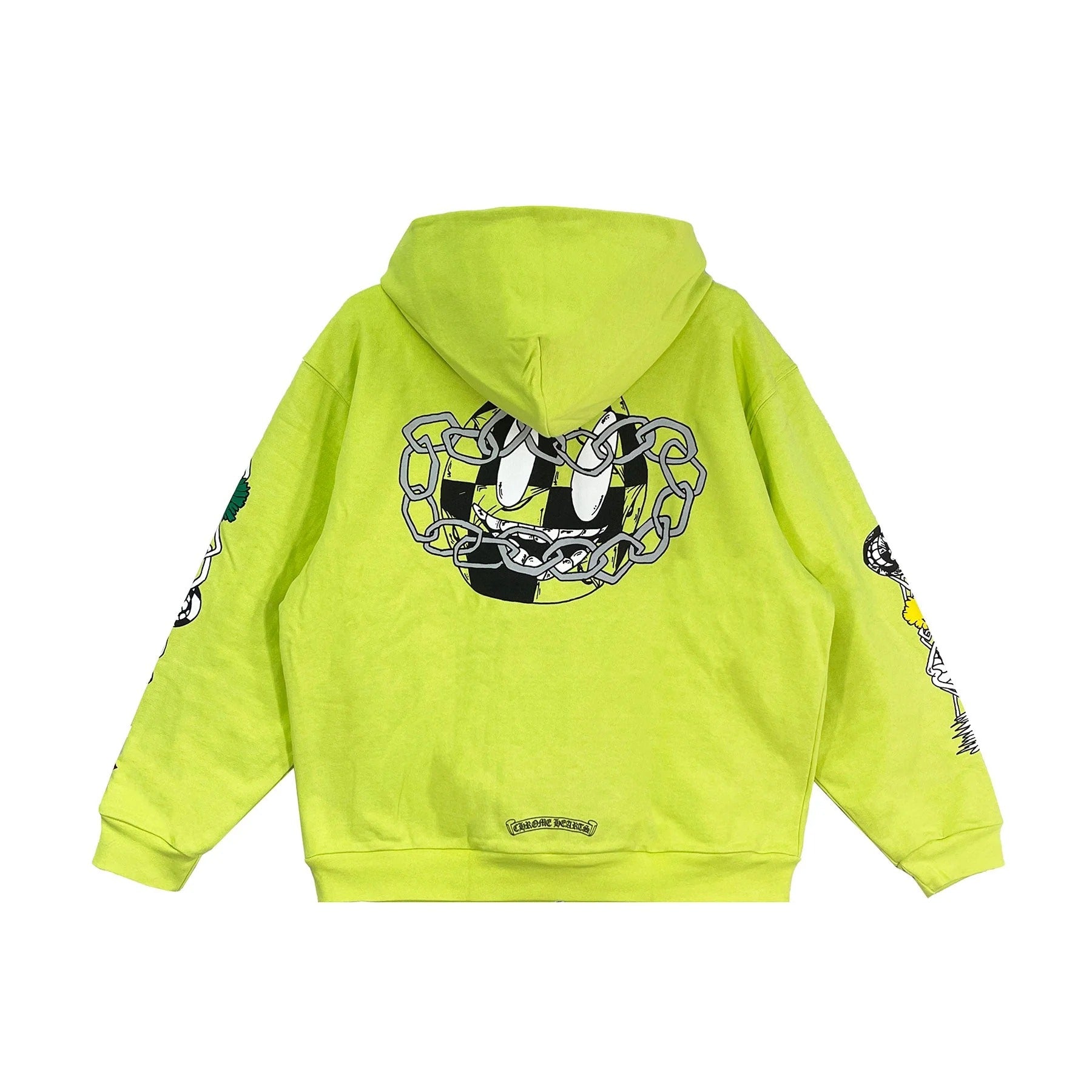 authentic chrome hearts matty boy green zip up hoodie - premium designer jewelry front view