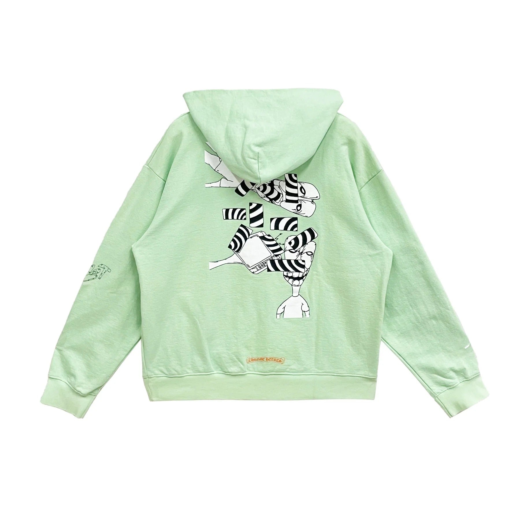 authentic chrome hearts matty boy mint lust green hoodie - premium designer jewelry front view