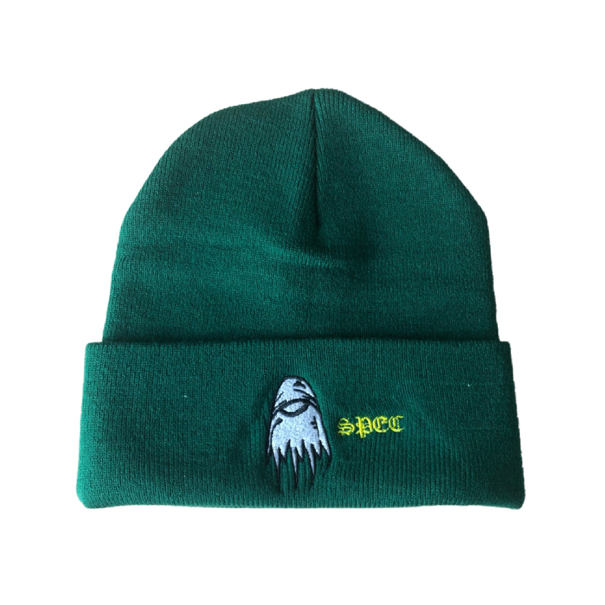 authentic chrome hearts matty boy spec beanie – green - premium designer jewelry front view