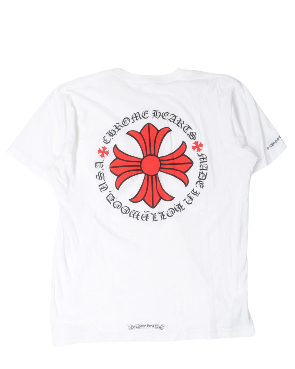 authentic chrome hearts men’s red and white shirt - premium designer jewelry front view