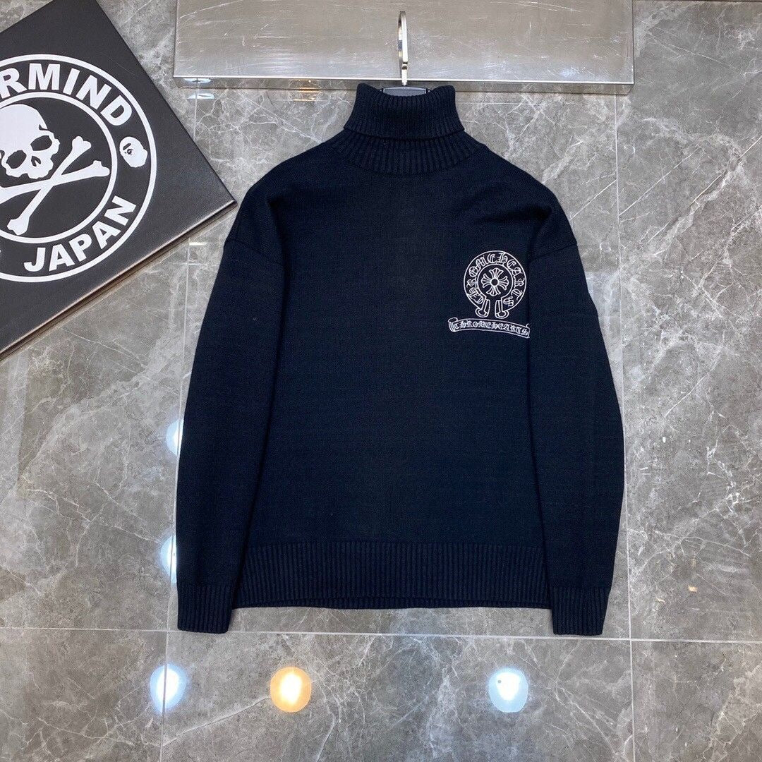 authentic chrome hearts mockneck sweatshirt - premium designer jewelry front view