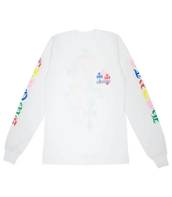 authentic chrome hearts multi color cross cemetery sweatshirt - premium designer jewelry front view