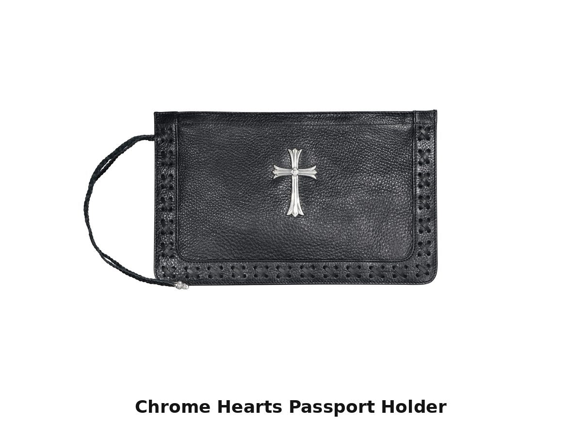 authentic chrome hearts passport holder - premium designer jewelry front view