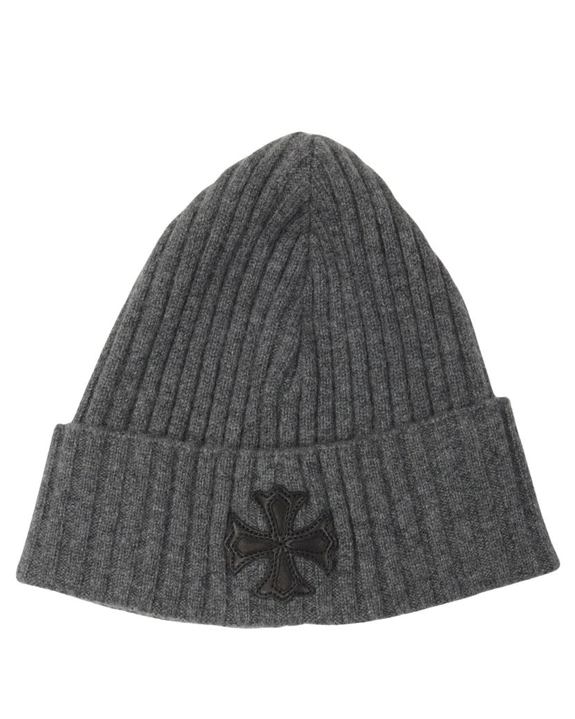 authentic chrome hearts plus cross patch cashmere beanie - premium designer jewelry front view