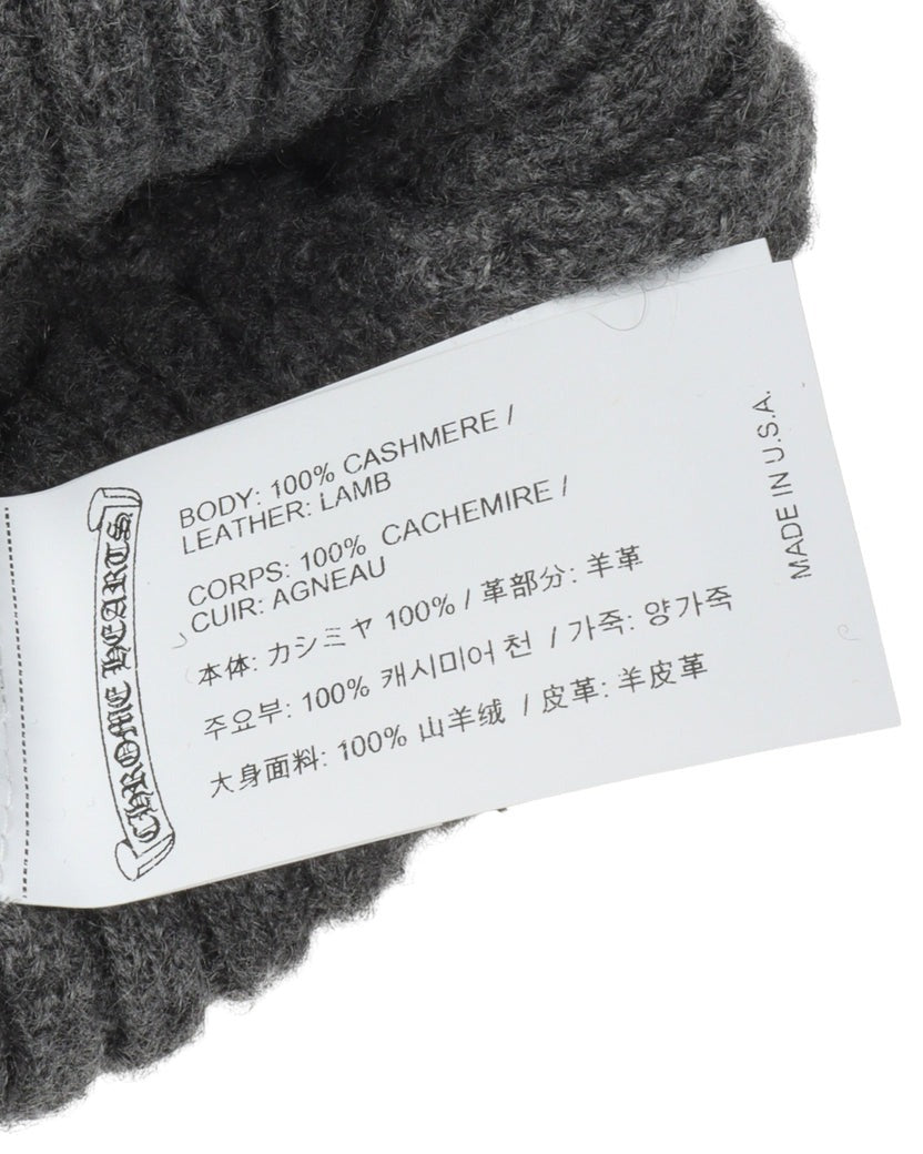 authentic chrome hearts plus cross patch cashmere beanie - premium designer jewelry front view
