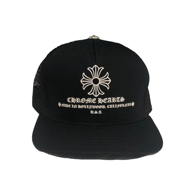 authentic chrome hearts printed cross trucker hat - premium designer jewelry front view