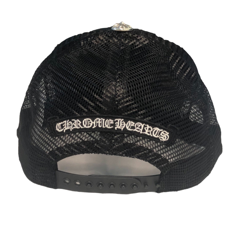 authentic chrome hearts printed cross trucker hat - premium designer jewelry front view