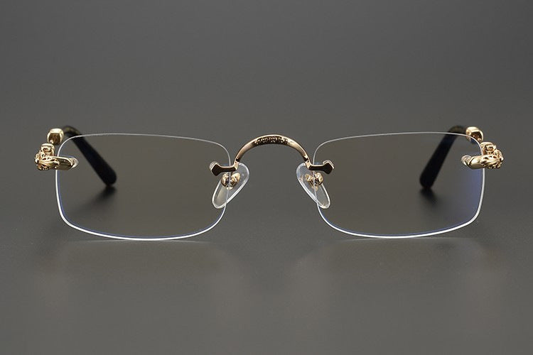authentic chrome hearts rimless glasses - premium designer jewelry front view