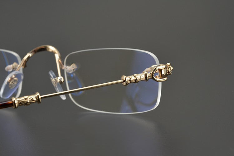 authentic chrome hearts rimless glasses - premium designer jewelry front view