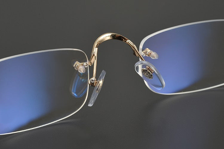 authentic chrome hearts rimless glasses - premium designer jewelry front view