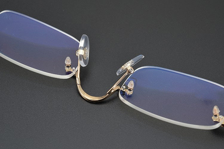 authentic chrome hearts rimless glasses - premium designer jewelry front view