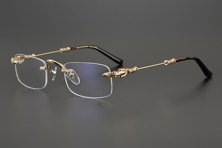 authentic chrome hearts rimless glasses - premium designer jewelry front view