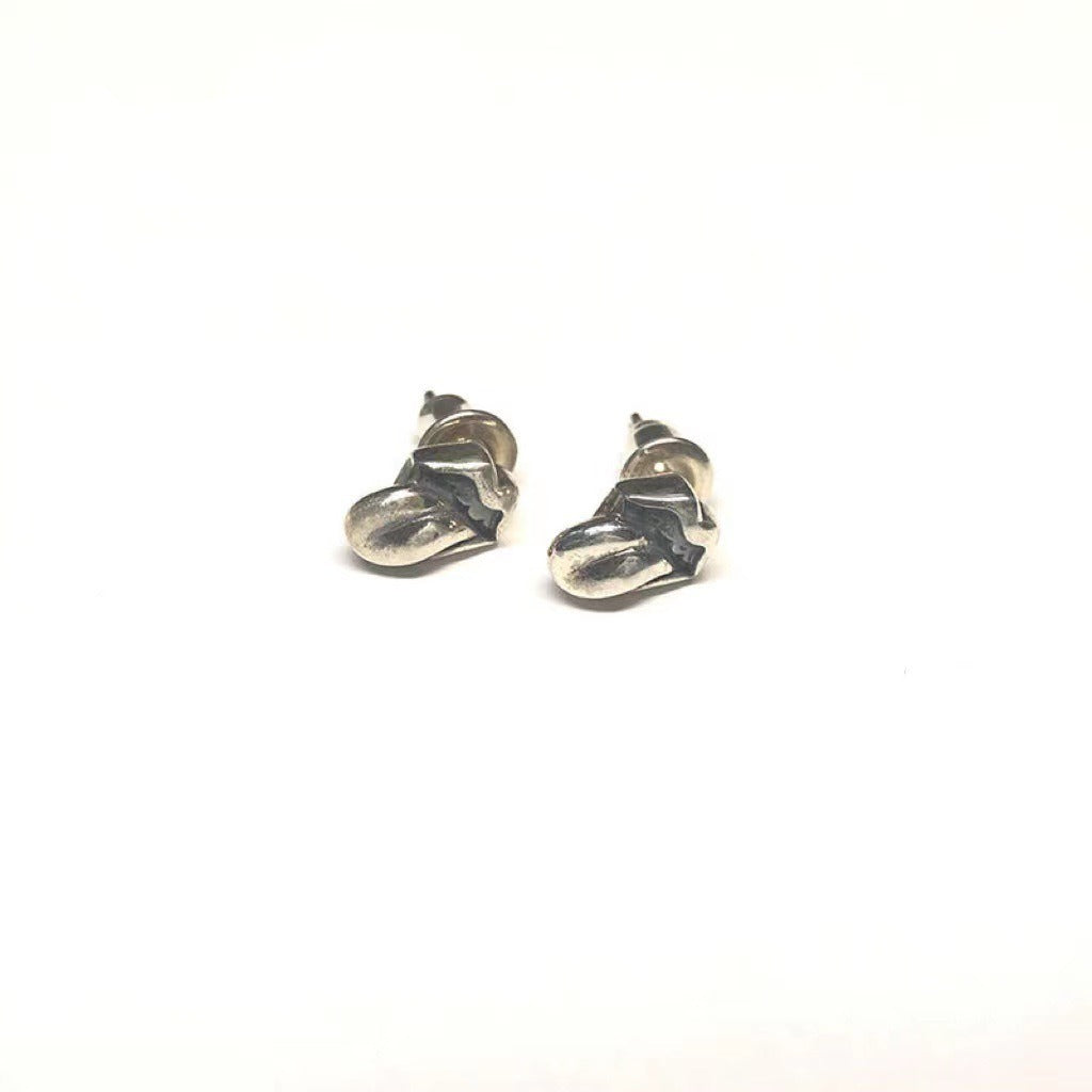 authentic chrome hearts rolling stones earrings - premium designer jewelry front view