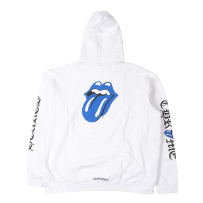 authentic chrome hearts rolling stones hoodie - premium designer jewelry front view