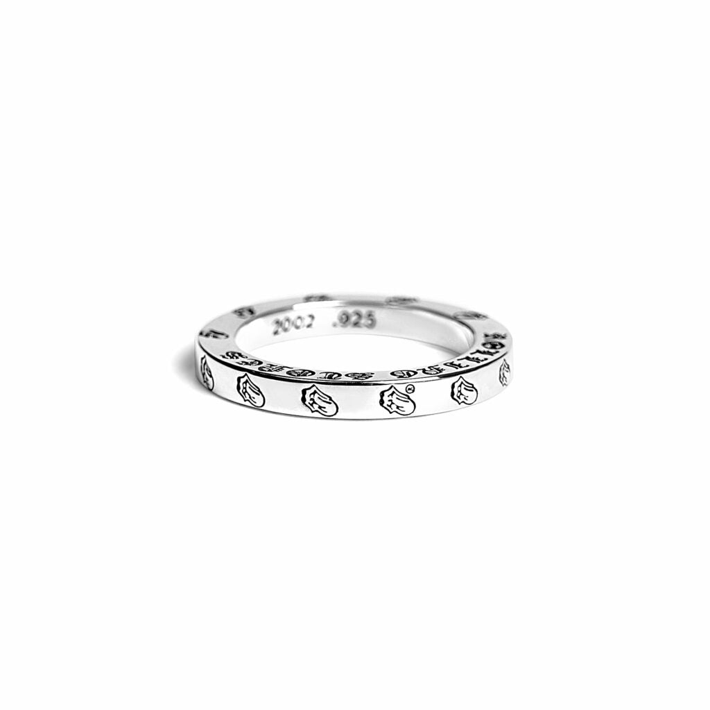 authentic chrome hearts rolling stones ring – lip & tongue spacer - premium designer jewelry front view