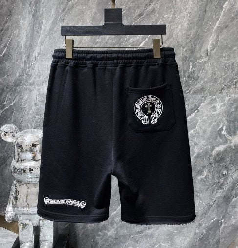 authentic chrome hearts shorts – black - premium designer jewelry front view
